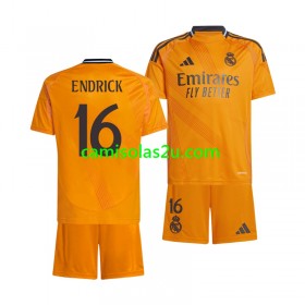 Camisolas de futebol Real Madrid ENDRICK 16 Criança Equipamento Alternativa 2024/25 Manga Curta